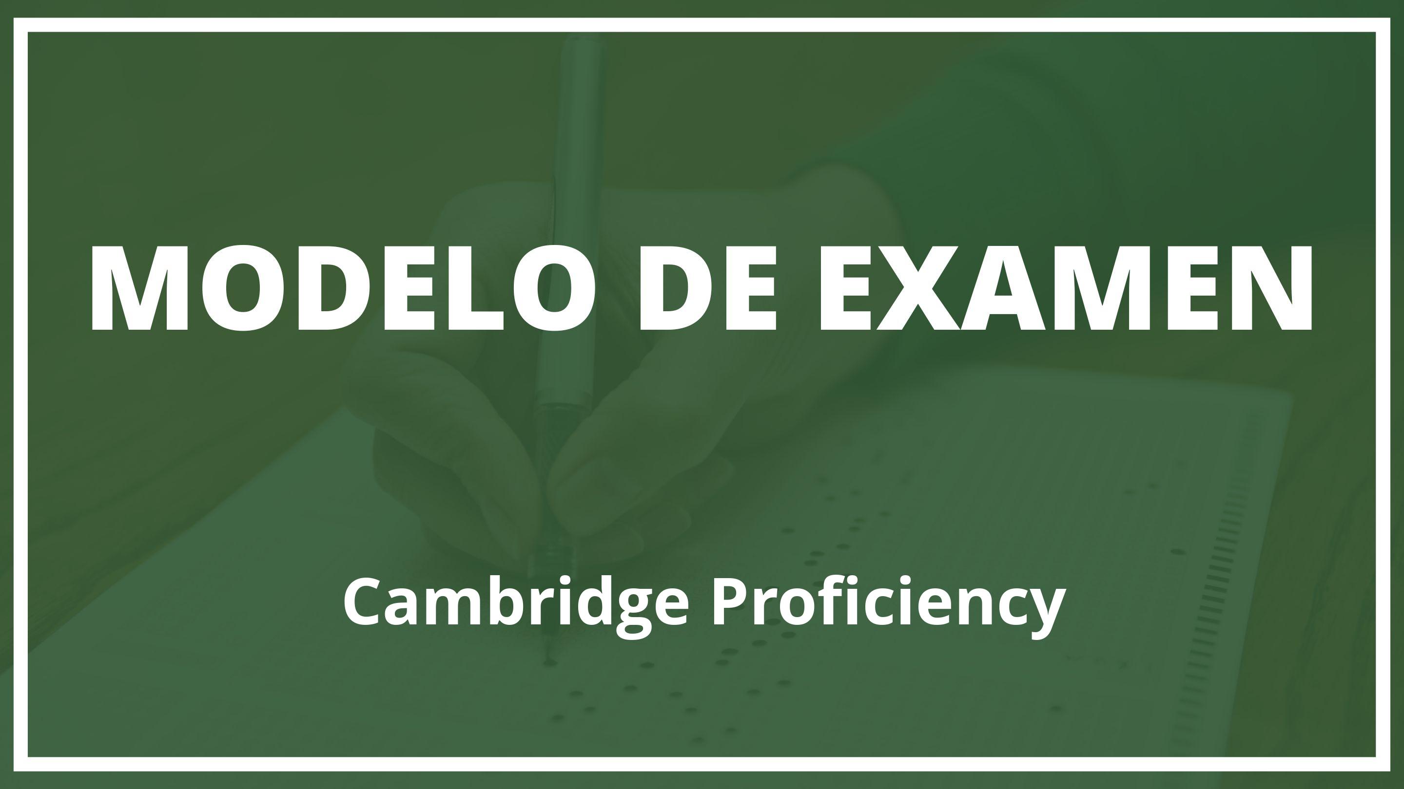 Examen Cambridge Proficiency
