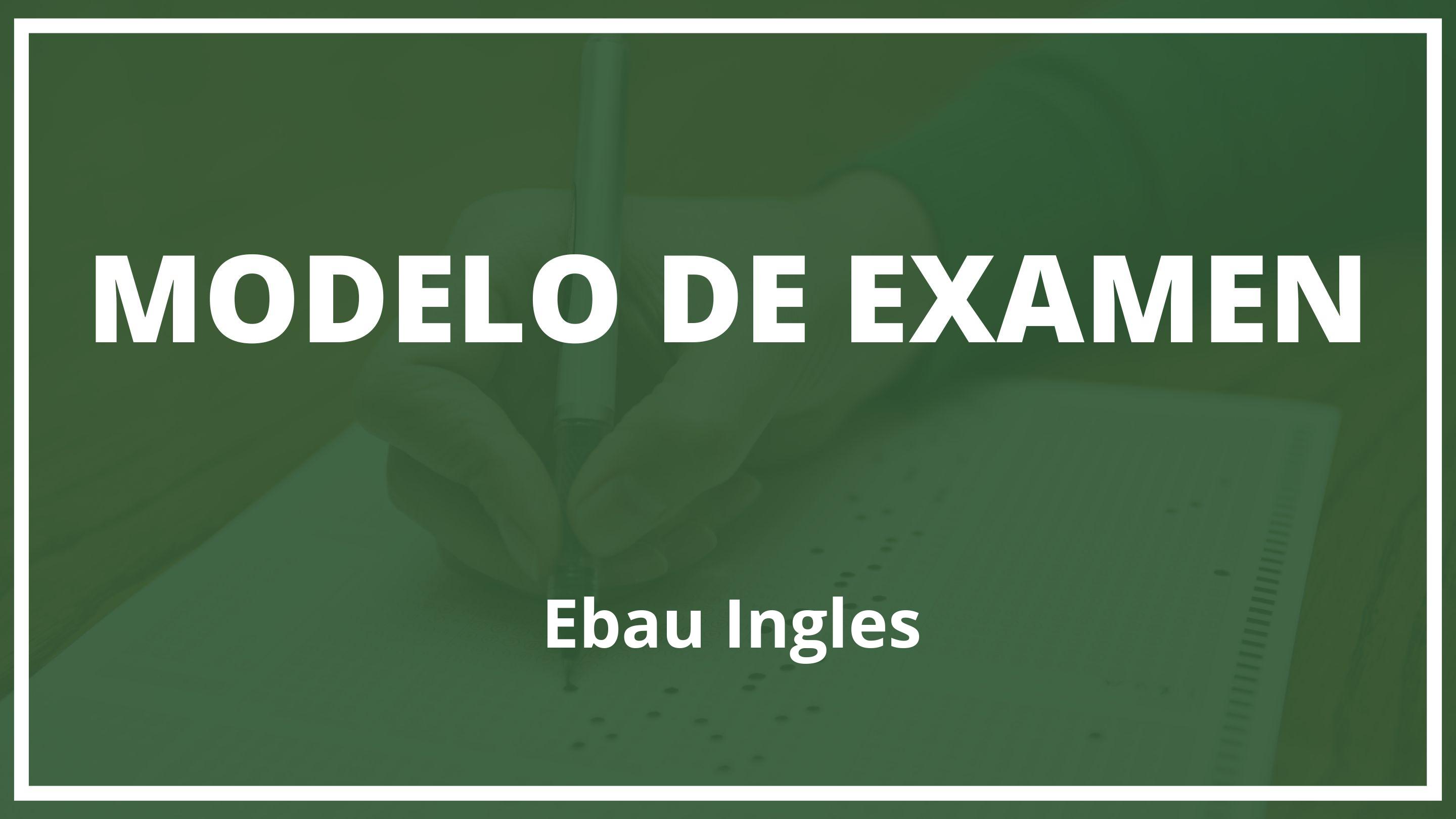 Examen Ebau Ingles